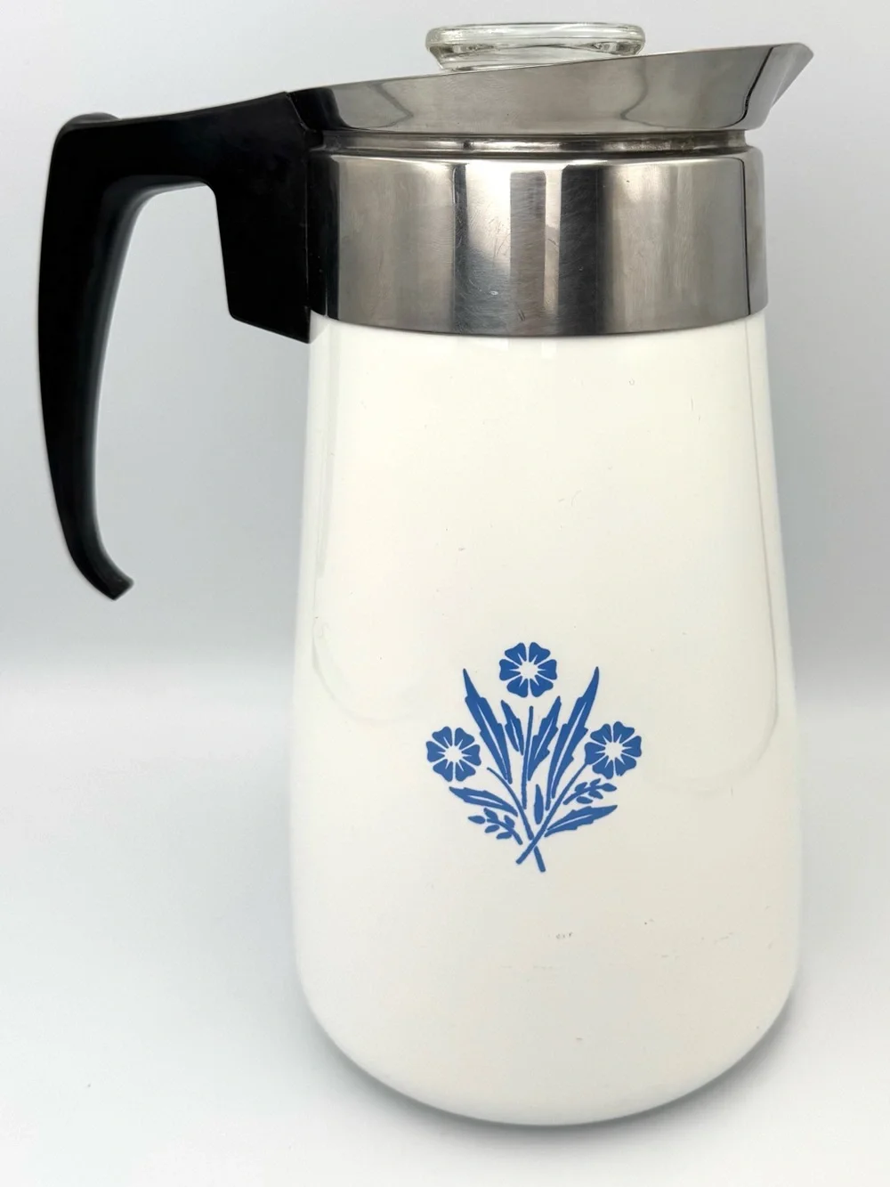 Vintage CorningWare 9 Cup Coffee Tea Pot Blue Cornflower Complete - Picture 7 of 8